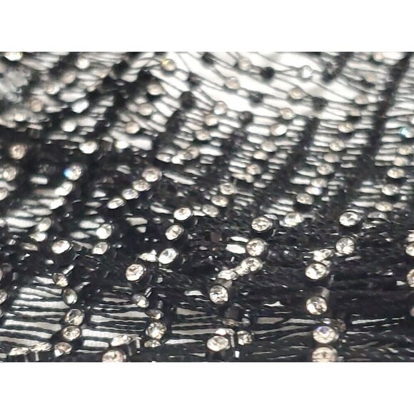 BOOHOO WOMEN'S PREMIUM DIAMANTE MESH WIDE LEG FLARES BLACK ONE SIZE NEW - Picture 5 of 5